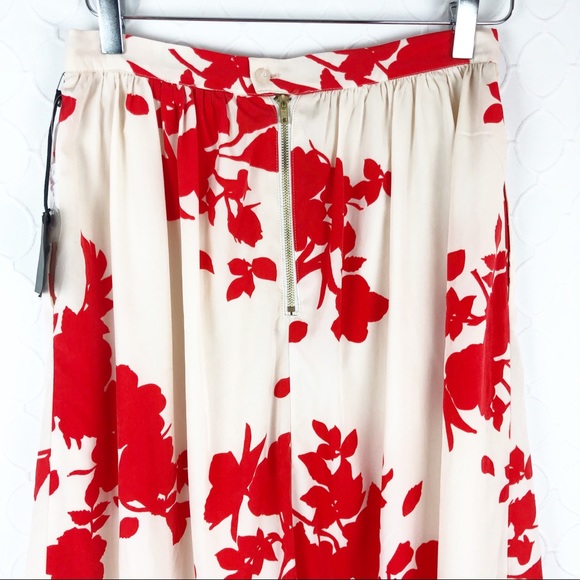 NWT Rules of Etiquette Cherry Blossom Floral Hi Lo Midi Circle Skirt L - Picture 6 of 7